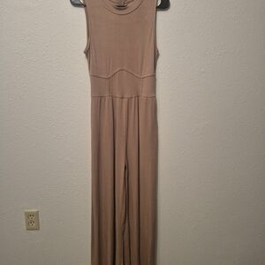 Cider Tan Sleeveless Jumpsuit